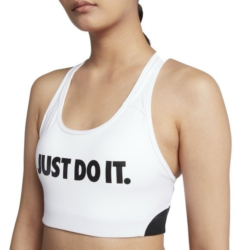 Nike Womens Victory Shape Just Do It Sports Bra Dri Fit Running small white
